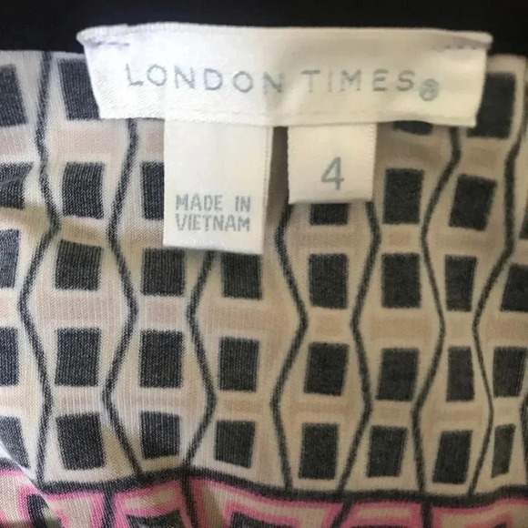 London Times Adorable Print Dress Size 4 - Picture 6 of 6
